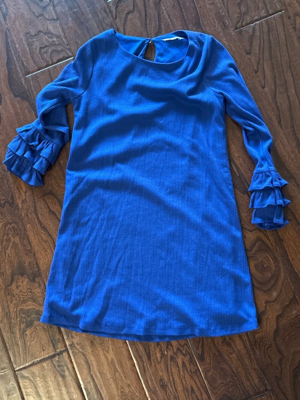 Blue Ruffle sleeve dress